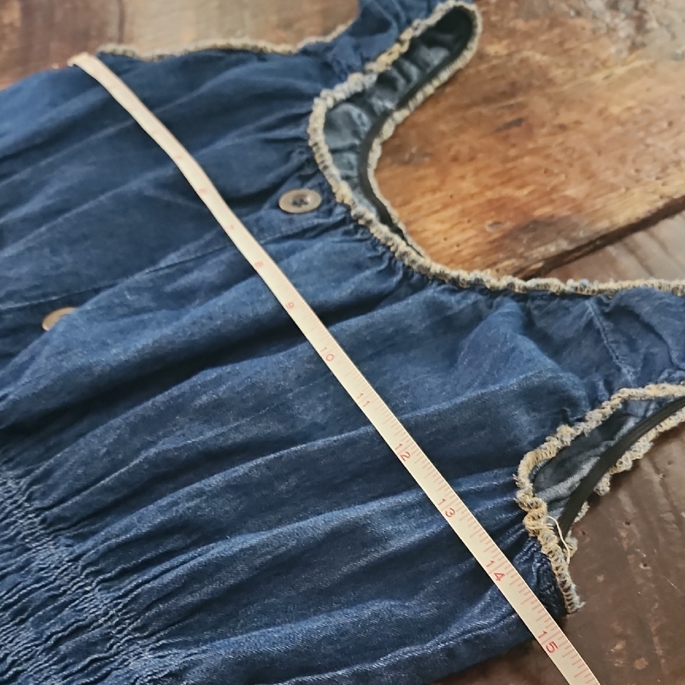Chic Denim Blue Maxi Dress with Button Accents - Picture 6 of 7